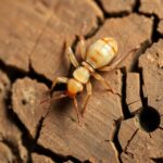 Cupim de madeira seca em móvel