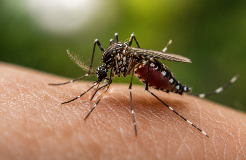 Mosquito sobre a pele